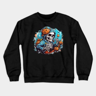 half skeleton Helloween Crewneck Sweatshirt